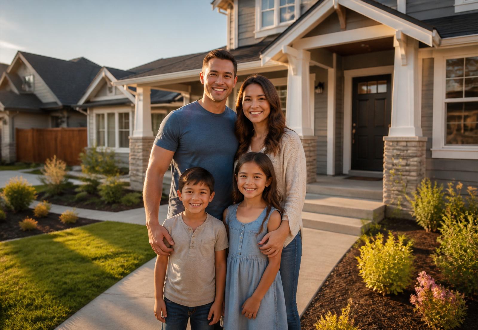 Veteran family at home