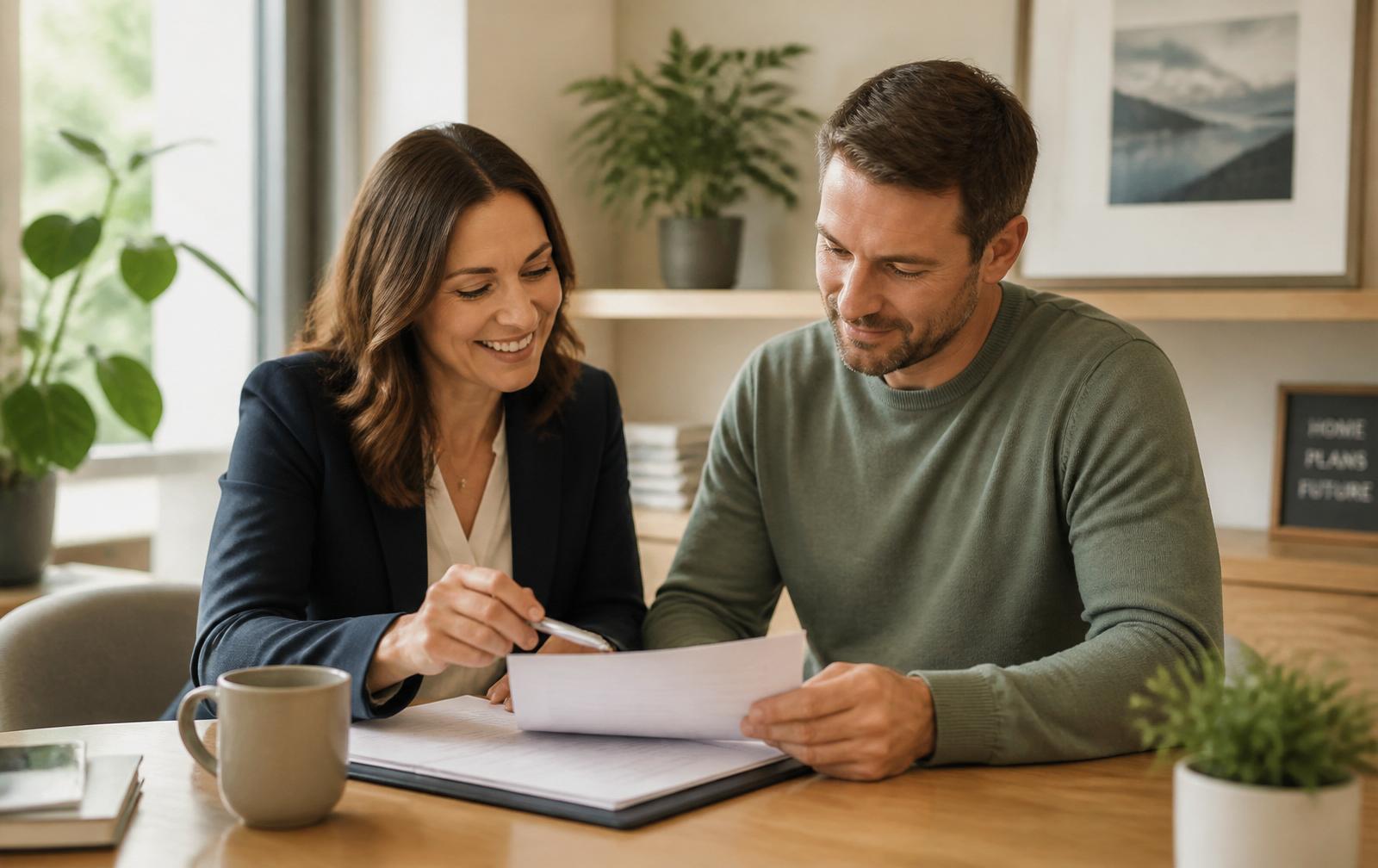 A Nubuild advisor reviewing options with a homeowner
