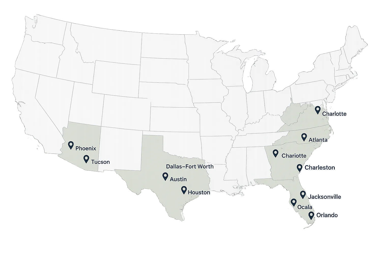 Nubuild market presence across the United States