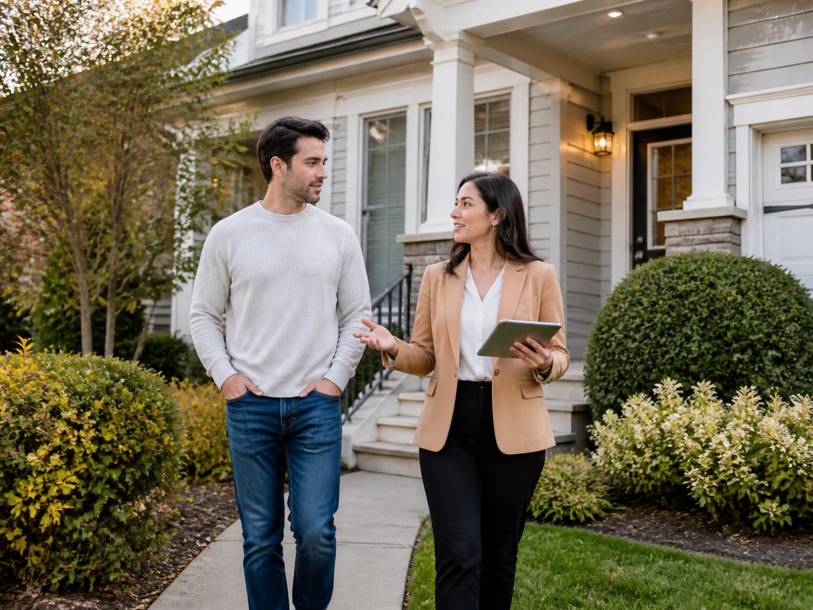 Nubuild agent walking an investor through a residential property