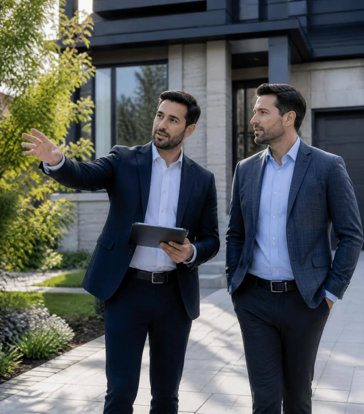 Leadership conducting an on-site asset walk-through review