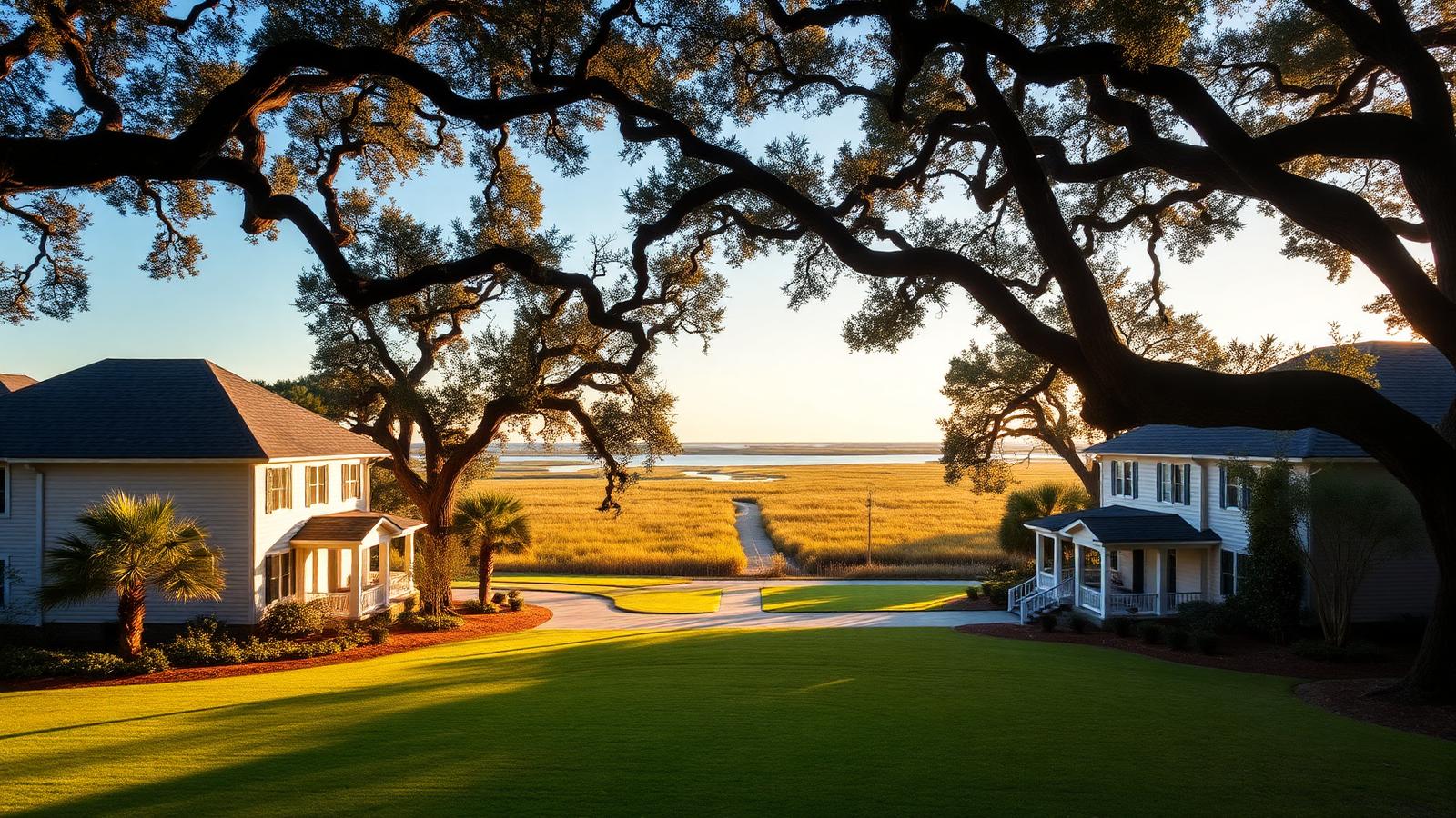 Charleston community at sunset