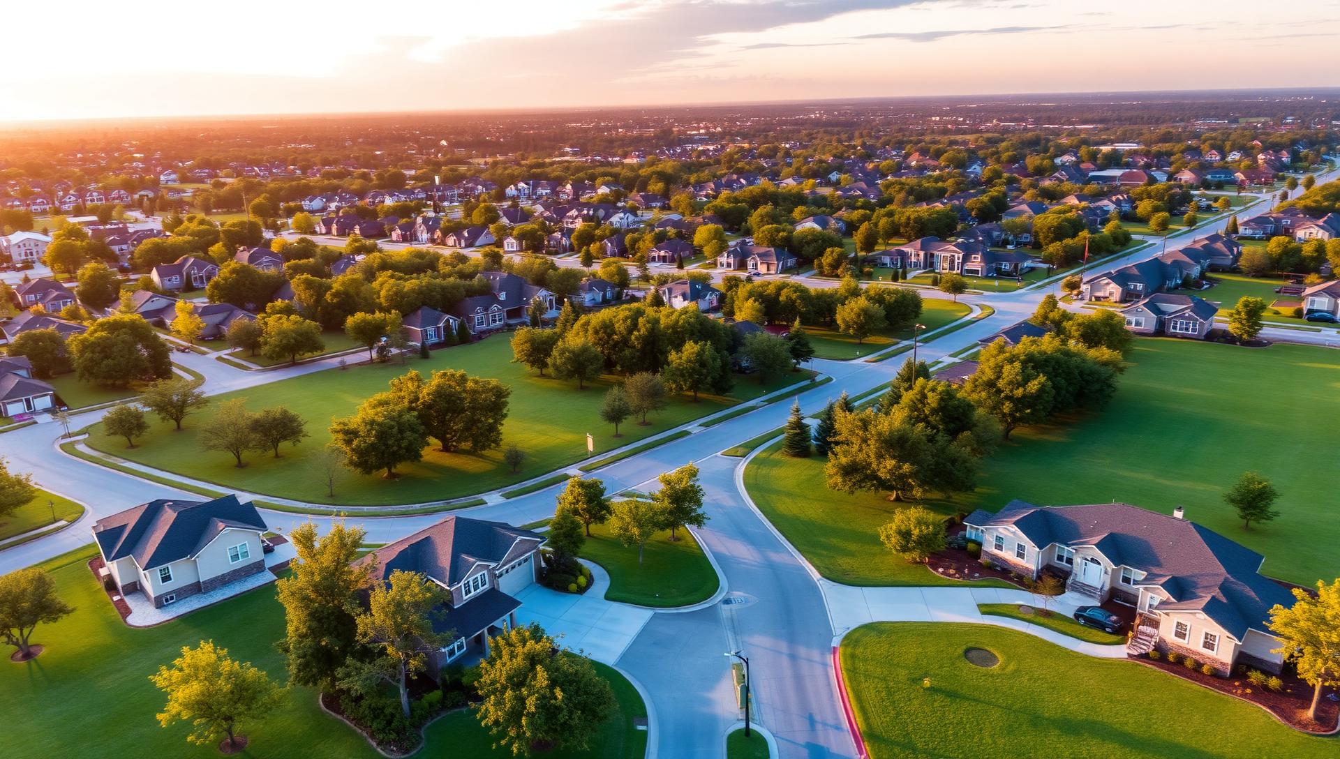 Houston community at sunset