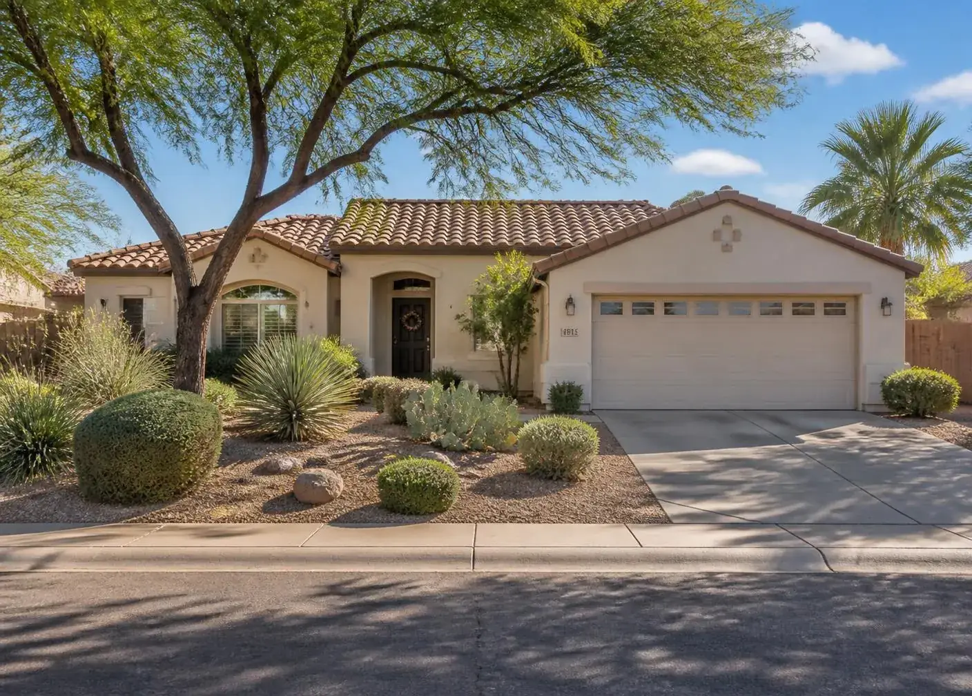 Established Phoenix area resale home with mature desert landscaping