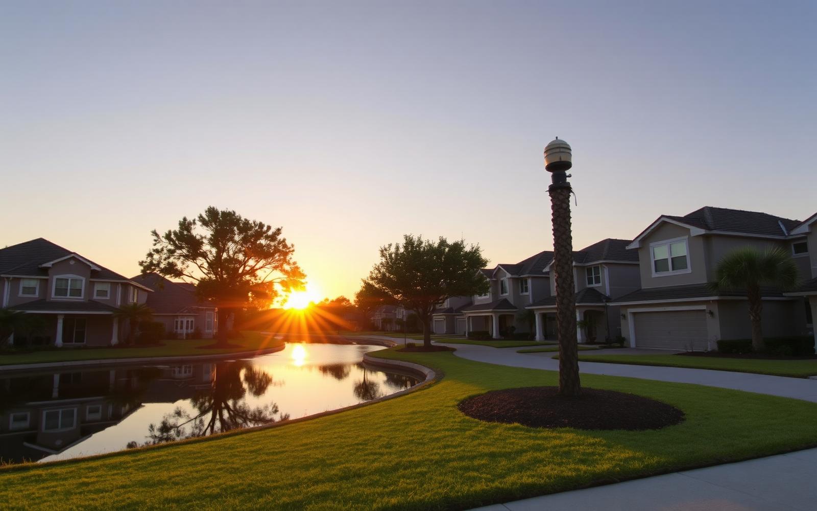 Orlando community at sunset