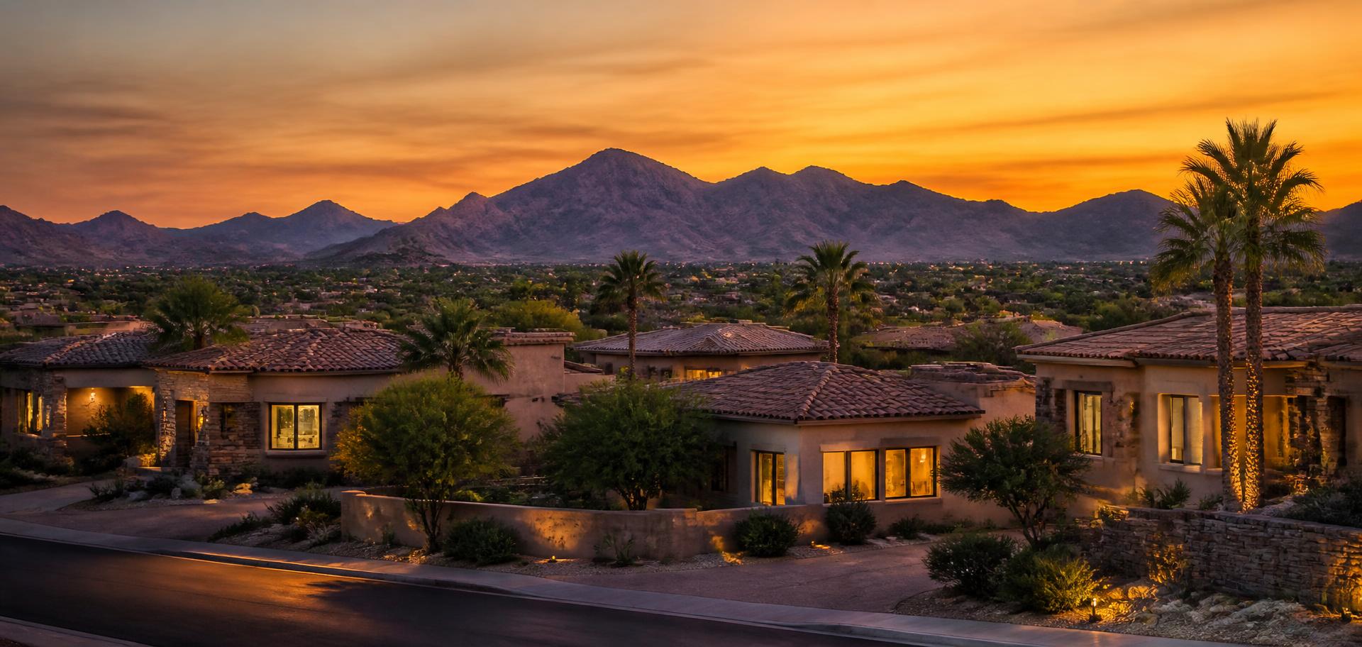 Phoenix community at sunset