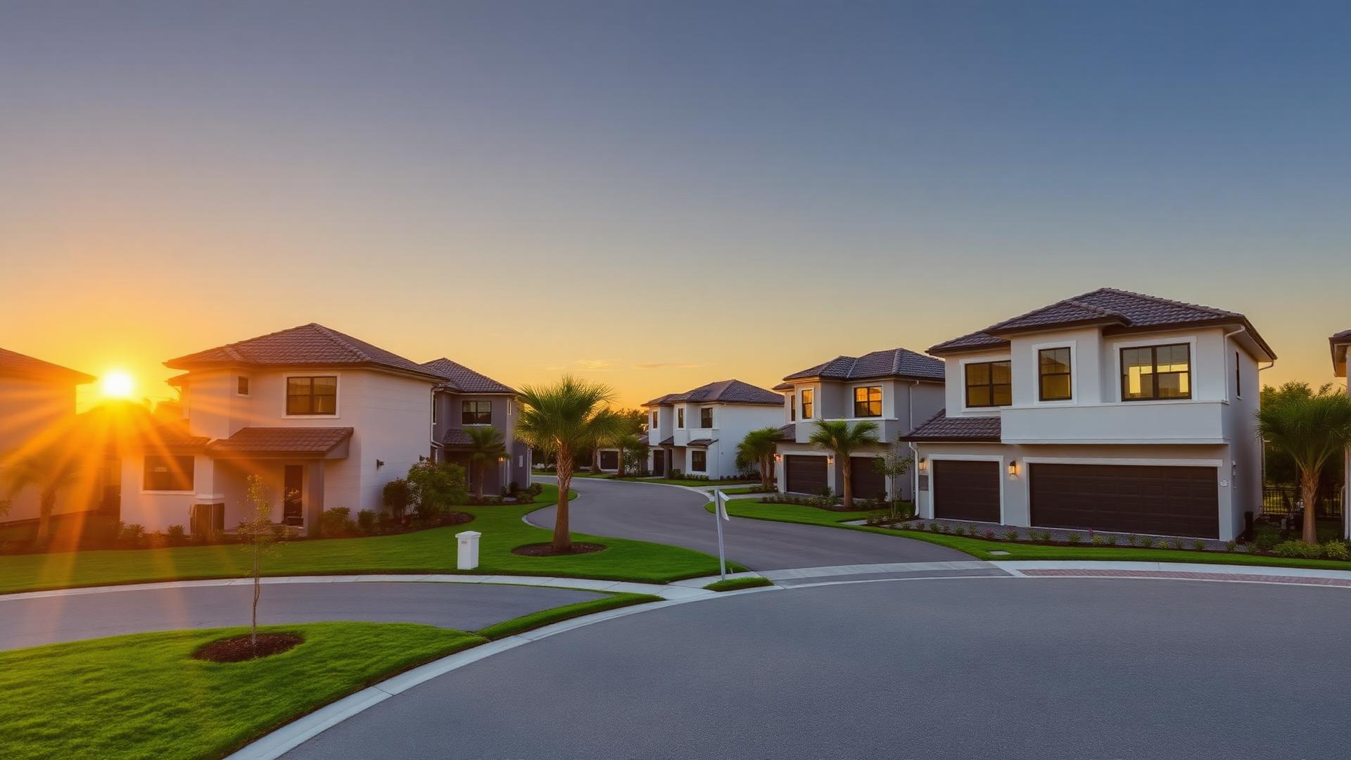 Tampa community at sunset