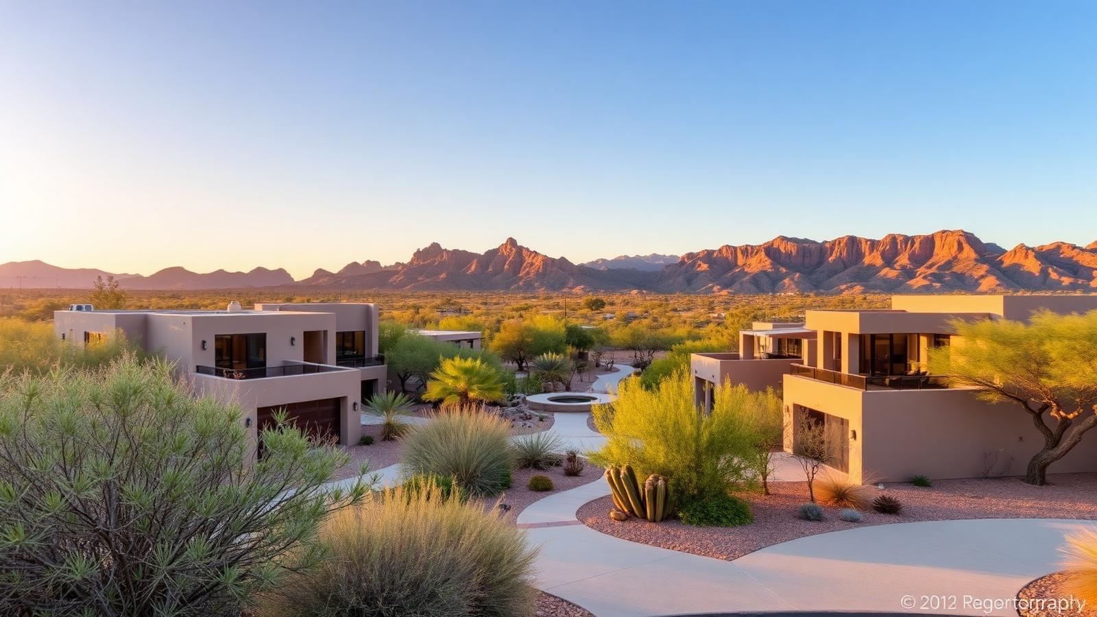 Tucson community at sunset